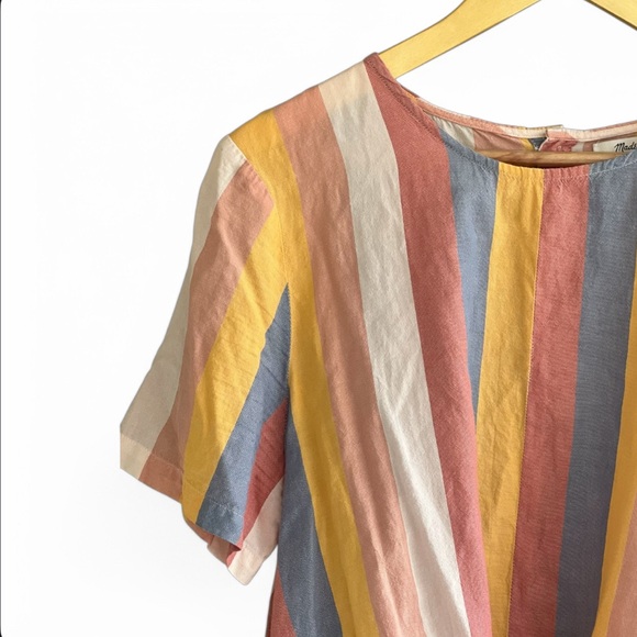 Madewell Button - Back Tie Tee In Sherbet Stripe - Picture 6 of 14